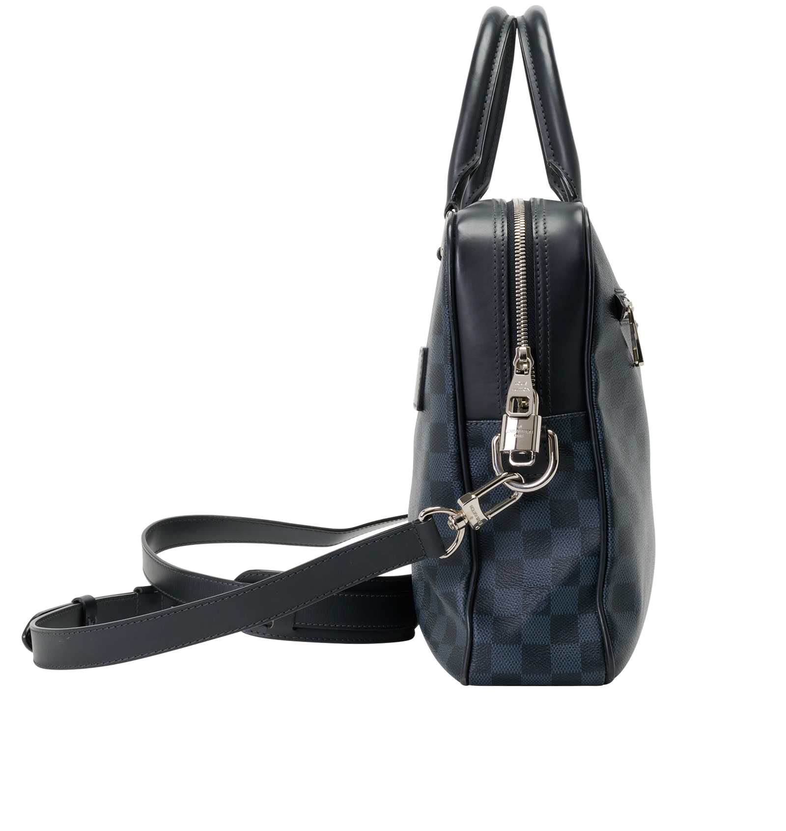 Port Document Bag, &pound;695, Handbags, Black/Grey, Canvas, Side view